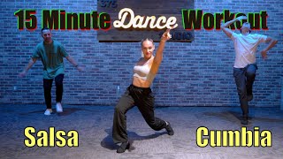 15 Minute Dance Workout  Salsa and Cumbia  Easy To Follow Along [upl. by Granese343]