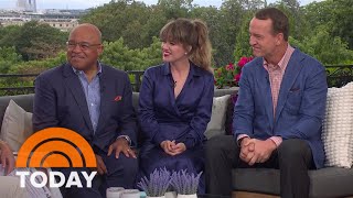 Kelly Clarkson Peyton Manning Mike Tirico talk opening ceremony [upl. by Aneehsram]