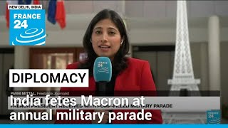 India fetes Frances Macron at annual military parade • FRANCE 24 English [upl. by Ethbinium]