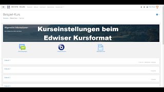 Kurseinstellungen Edwiser Kursformat [upl. by Osi]