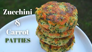 Zucchini and Carrot Fritters Recipe Zucchini Patties Recipe The Best Vegan Zucchini Recipe [upl. by Duwalt332]