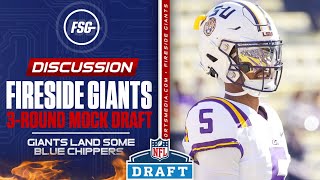 Fireside Giants 3Round Mock Draft  Giants Land Some Blue Chippers [upl. by Wennerholn]