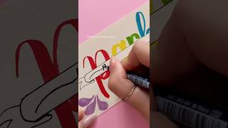 Colorful Brush Lettering  So Satisfying 😇 shorts handlettering halyncalligraphy [upl. by Atekan]