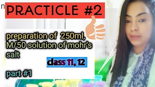 Practicle 2 preparation of 250ml M20 solution of mohrs salt class 11 amp 12 [upl. by Dorice]