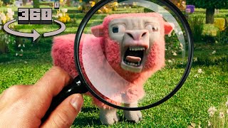 FIND Pink Sheep  Minecraft Movie  Finding Challenge 360º VR Video [upl. by Carr]