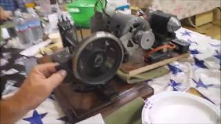 Polishing the handwheel on an antique sewing machine [upl. by Gnort]