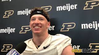 GoldandBlack com video Purdue S Dillon Thieneman spring practice No 1 [upl. by Delanty32]