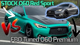 Stock Q60 Red Sport VS FBO Tuned Q60 Premium WHY YOU NEED A TUNE [upl. by Shetrit]