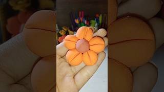 clay art flower making ideas 🌸✨।clay flower। diy clayart flowers shorts trinding viralvideo [upl. by Ardnassac279]