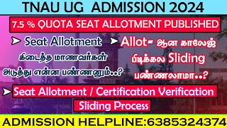 TNAU Latest Update  75 Quota Seat Allotment Published  What Next   TNAU Counselling Process [upl. by Lemhaj148]