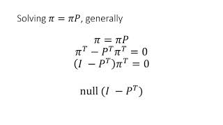 How to find the stationary distribution of a DTMC using the transition matrix example PageRank [upl. by Drais]