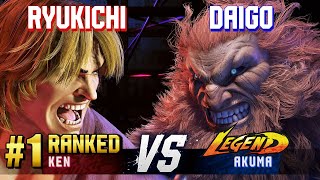 SF6 ▰ RYUKICHI 1 Ranked Ken vs DAIGO Akuma ▰ High Level Gameplay [upl. by Anelav]