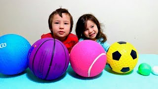 Learn Colors with Sport Ball and Indoor Playtime with Play Tunnels for Toddlers and Children [upl. by Opalina404]