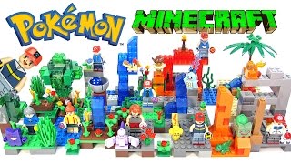 Pokémon Minecraft Ash Pikachu Charmander Mewtwo Squirtle Bulbasaur amp Gengar Unofficial LEGO Set [upl. by Merta]