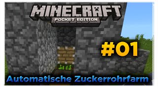 Automatische ZuckerrohrFarm  Minecraft PE Tutorial Minecraft Pocket Edition 0150 [upl. by Newlin220]