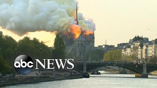 Fire nearly destroys Notre Dame cathedral [upl. by Appel]