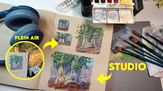 Gouache Plein Air in the forest amp studio ✶ MY NEW YEARS ART GOALS [upl. by Cheyney187]