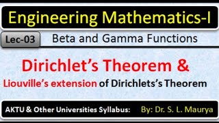 Dirichlets Theorem  Liouvilles Extension of Dirichlets Theorem  Beta and Gamma function [upl. by Enaira]