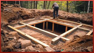 Man Builds Secret Underground Cabin in the Forest  Start to Finish by RuslaninTheWoods [upl. by Jewell241]