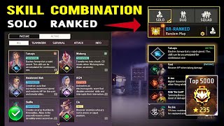 BR ranked Solo ranked Character Combination  Best character combination in free fire [upl. by Sari]