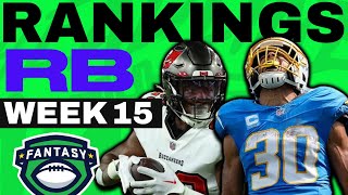 2023 Fantasy Football RANKINGS  TOP 30 Running Backs for Week 15 [upl. by Arawaj]