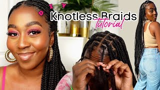 HOW TO DO KNOTLESS BOX BRAIDS ON YOURSELF  Detailed amp Beginner Friendly  My First Time ❤️ [upl. by Ximenes]