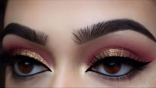 Bridal Eye Makeup  Half Cut Crease Eye Makeup  Golden Half Cut Crease  Step by Step 2024 [upl. by Syned]