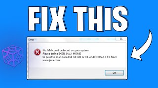 How To Easily Fix No JVM Could Be Found On Your System Error SKLauncher  SKLauncher Java Error Fix [upl. by Uahsoj]