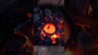 Melting Copper Wire into Axe  Bronze Casting shorts experiment [upl. by Nylodnew645]