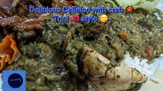 Tasty Callaloo with Crab 🦀2024 Trini HKR style recipe 🇹🇹 [upl. by Avraham794]