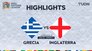 HIGHLIGHTS  Grecia vs Inglaterra  UEFA Nations League 2024  TUDN [upl. by Trebor]