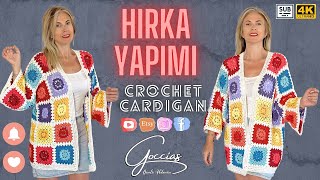 HIRKA YAPIMI  CROCHET CARDIGAN  DIY  Subtitle [upl. by Datha680]