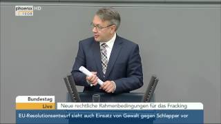 Bundestag Debatte zu Fracking Bergschadenshaftung und Bergbaurecht am 07052015 [upl. by Arahsak]