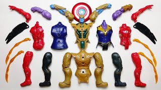 MERAKIT MAINAN THANOS ARMOR VS THANOS VS IRON MAN  SUPERHERO TOYS [upl. by Shepard634]