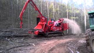 Morbark 3036 Whole Tree Chipper with cab and loader on tracks [upl. by Llertnauq]