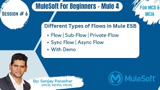 6Mule Flow Explained Flow Sub Flow Private FlowSync and Async MuleSoft Tutorials MCD amp MCIA [upl. by Heringer]