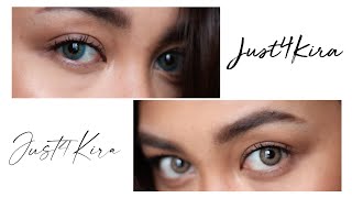 JUST4KIRA Lenses Review  Colored Contacts For Brown Eyes✨ [upl. by Aicak]