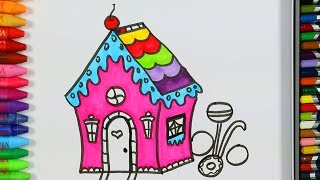 Colorate pagine di colorazione 🏡 Come disegnare la casa colorata  Imparare i colori per i bambini [upl. by Lathe702]