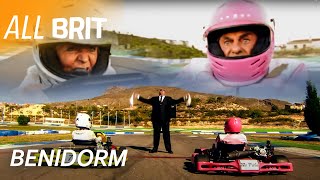 Madge RACES Mr Pink In a GoKart  Benidorm S04 E03  All Brit [upl. by Ahseinet]