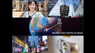 flying to New York from Tokyo for art school  Vlog [upl. by Armbruster]