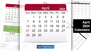 April 2024 Calendar  123FreeVectors [upl. by Pournaras]