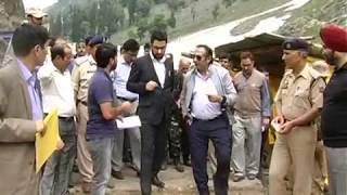 Div Com reviews Amarnath Yatra arrangements at Pahalgam [upl. by Meda13]