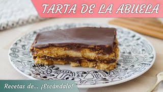 TARTA DE LA ABUELA con natillas chocolate y galletas [upl. by Ynneg]