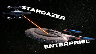 Enterprise E VS Stargazer on Star Trek Bridge Commander [upl. by Bidget]