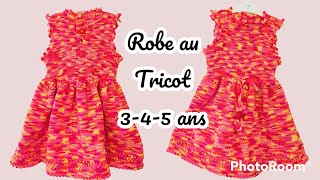 Robe au tricot pour enfant 34 et 5 ans🧶 [upl. by Harrat]