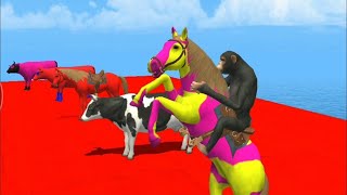 🔴LIVE GTA Animal Parkour Animation spiderman monkey cow horse jump and Drop everything All Eps [upl. by Ahsinaj807]