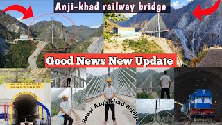 anji khad bridge latest update  first cable railway bridge in india usbrl [upl. by Asihtal]