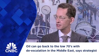 Oil can go back to the low 70s with deescalation in the Middle East says strategist [upl. by Marlene]