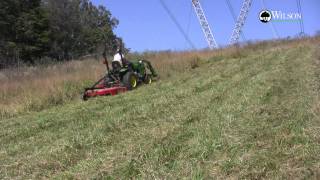 Using a John Deere 2320 and a Bush Hog SQ148 rotary cutter to mow a right of way [upl. by Joya]