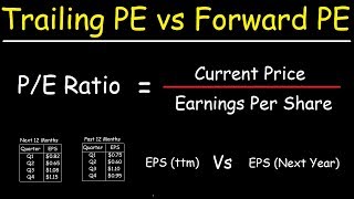 The Price To Earnings Ratio  Trailing PE vs Forward PE Ratios [upl. by Laicram]